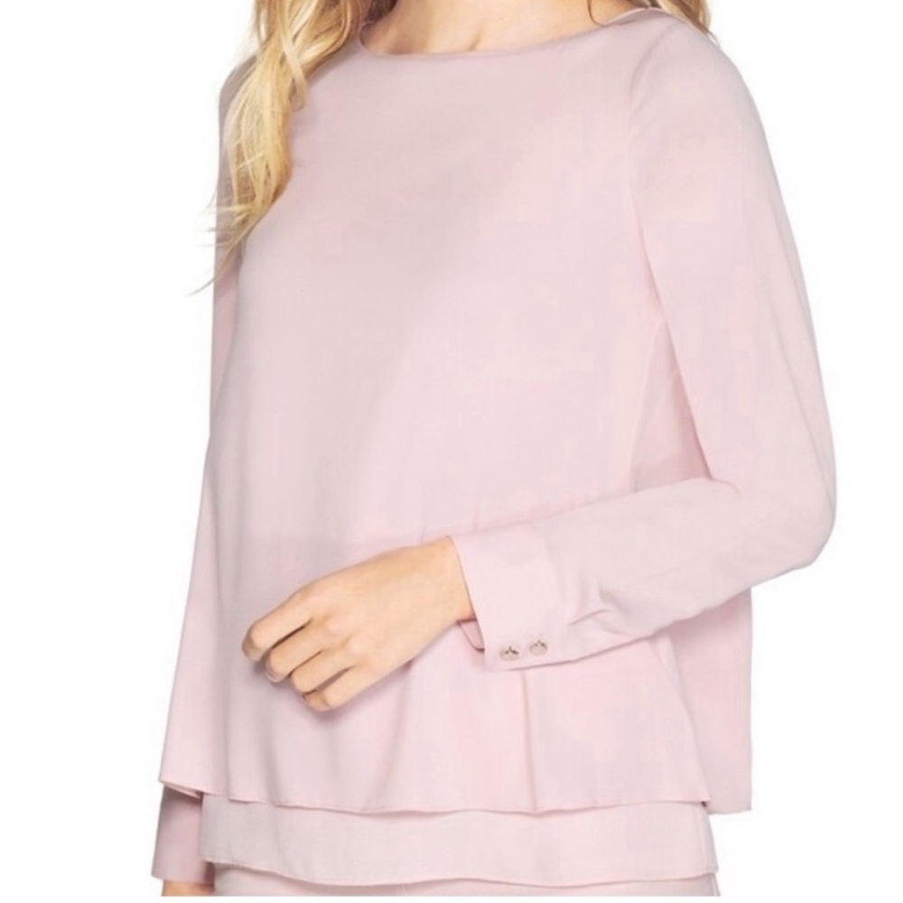 WHBM Dusty Rose Women's Split Back Blouse, size 10 - Picture 7 of 16